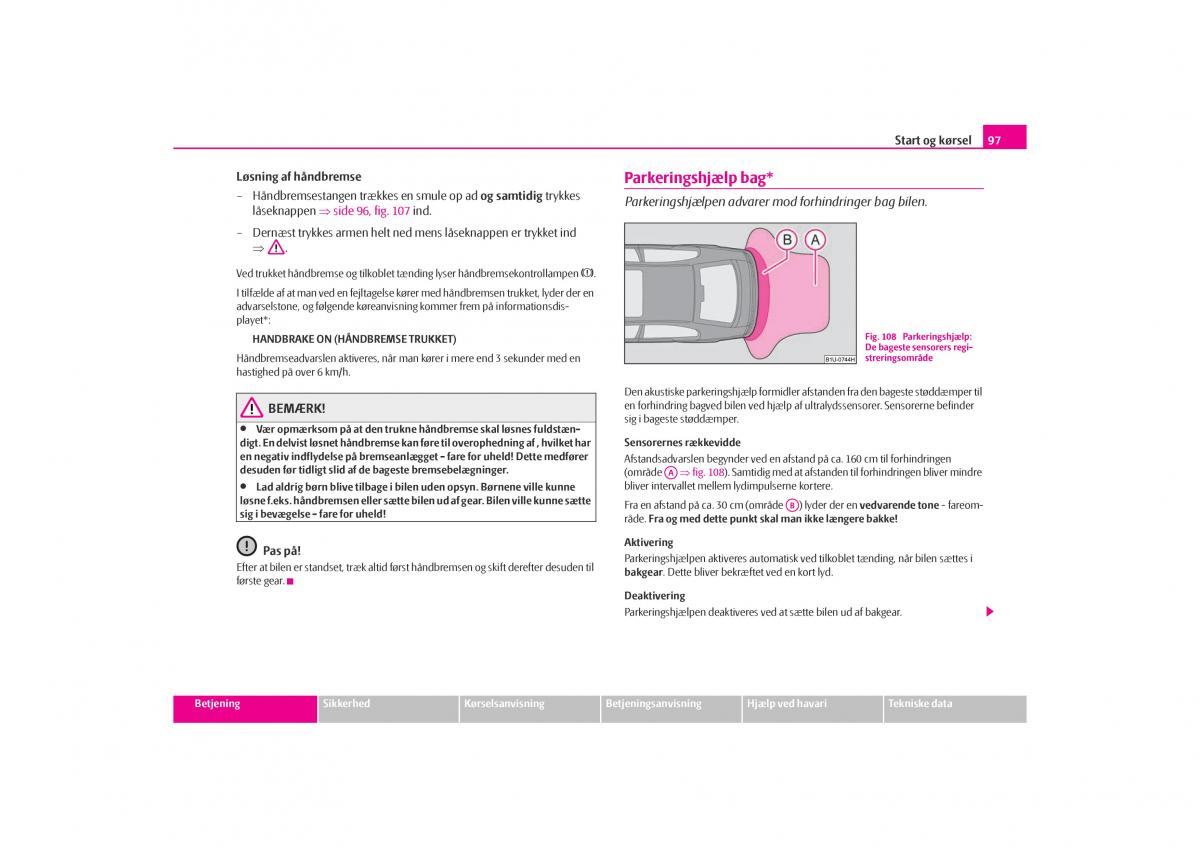 Skoda Octavia I 1 Bilens instruktionsbog / page 98