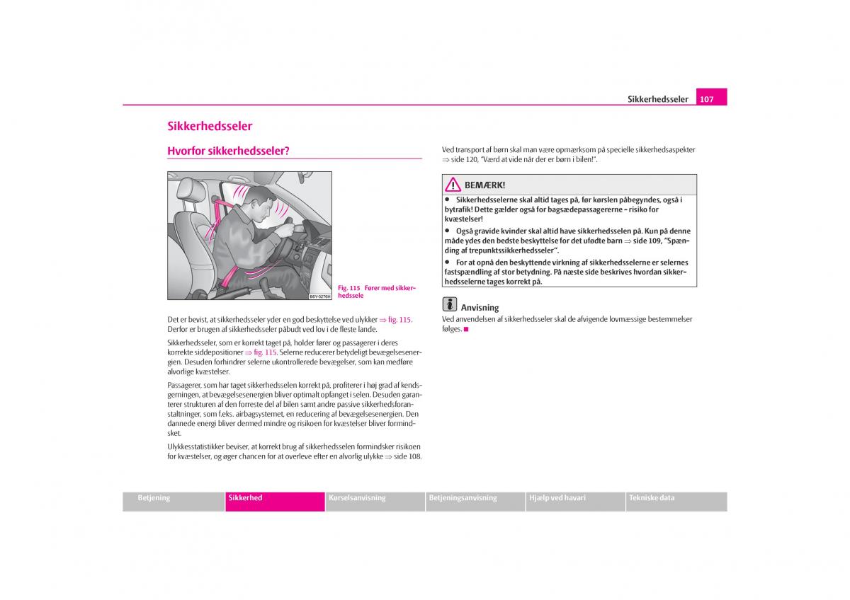 Skoda Octavia I 1 Bilens instruktionsbog / page 108