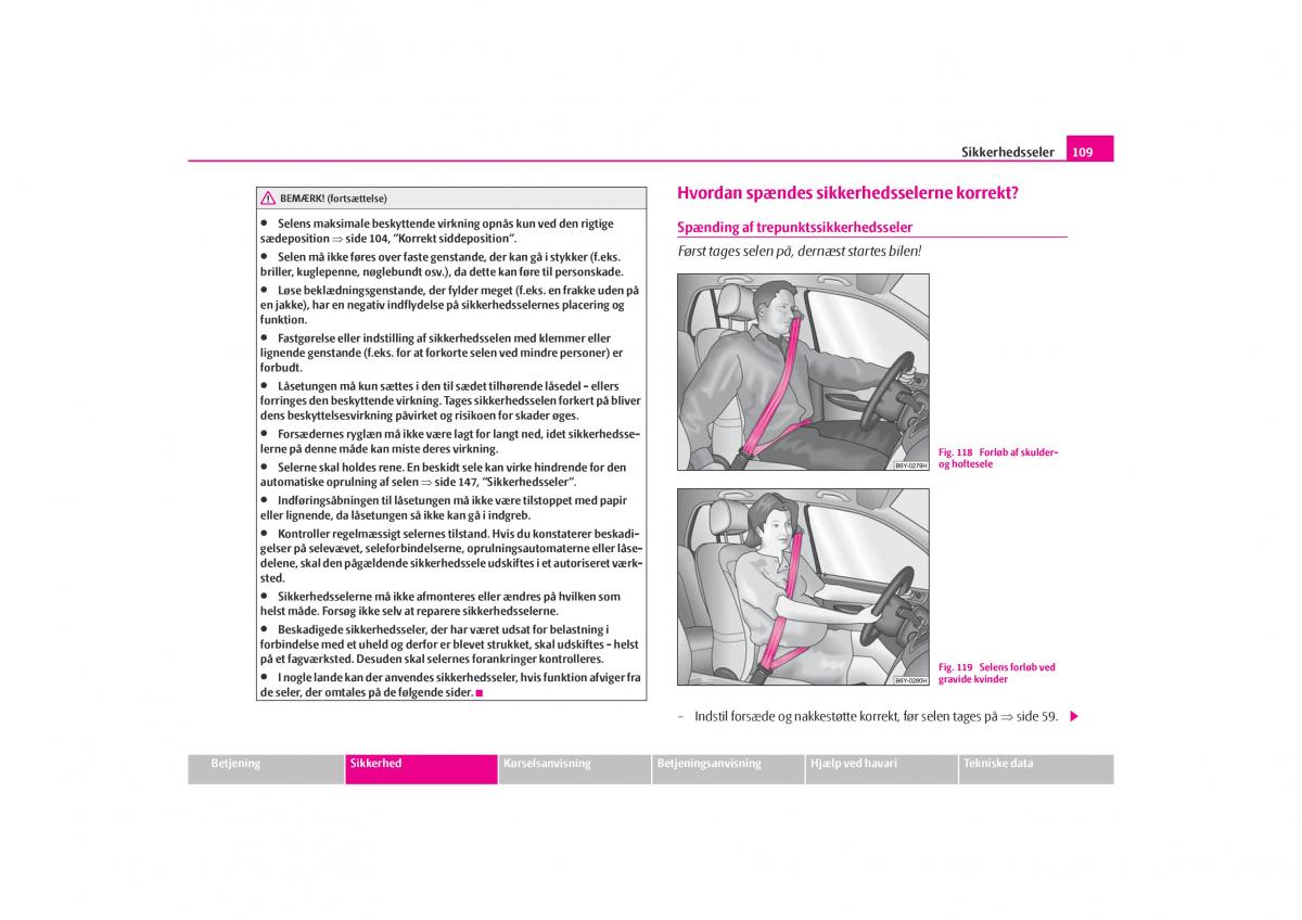 Skoda Octavia I 1 Bilens instruktionsbog / page 110