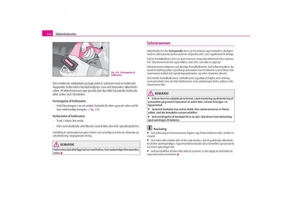 Skoda Octavia I 1 Bilens instruktionsbog / page 113