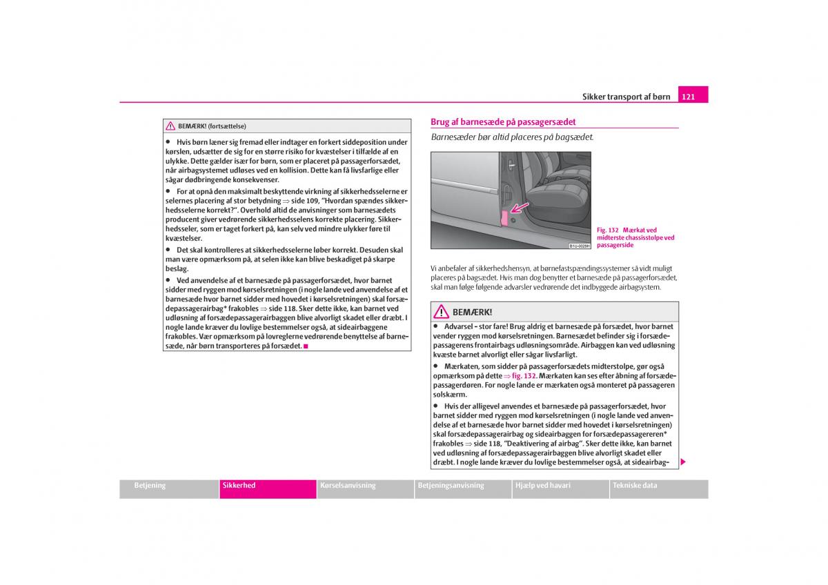 Skoda Octavia I 1 Bilens instruktionsbog / page 122