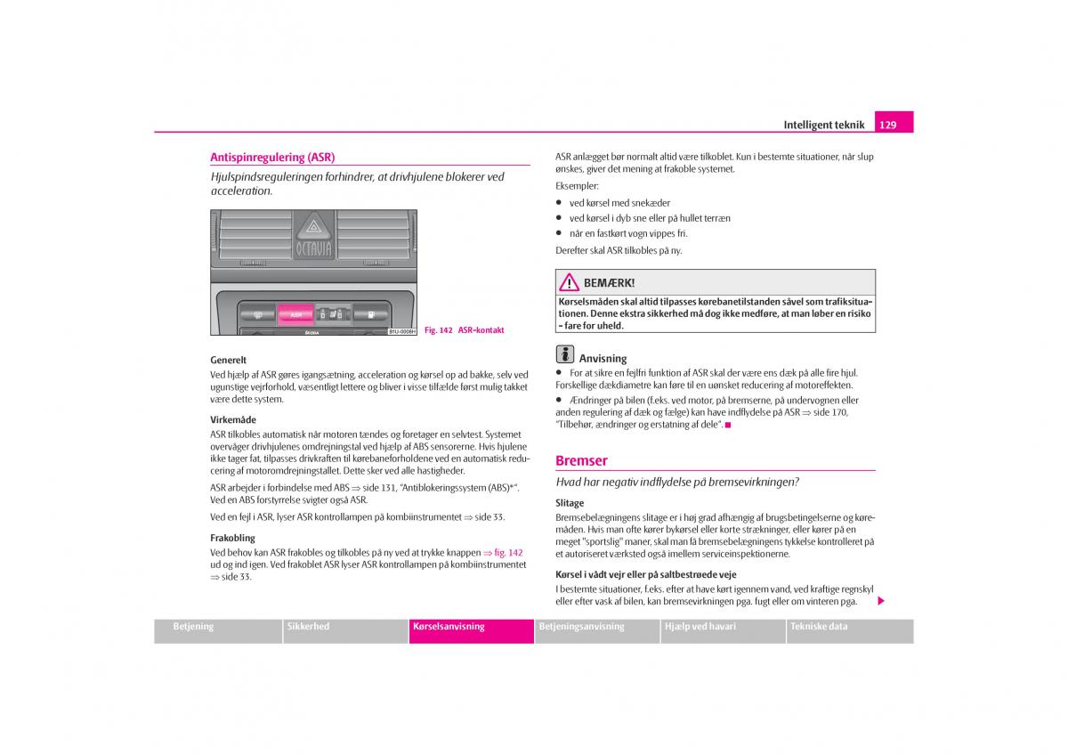 Skoda Octavia I 1 Bilens instruktionsbog / page 130