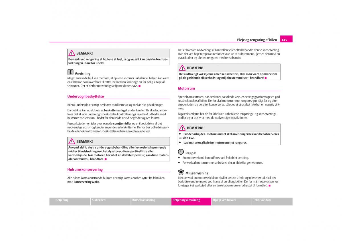 Skoda Octavia I 1 Bilens instruktionsbog / page 146
