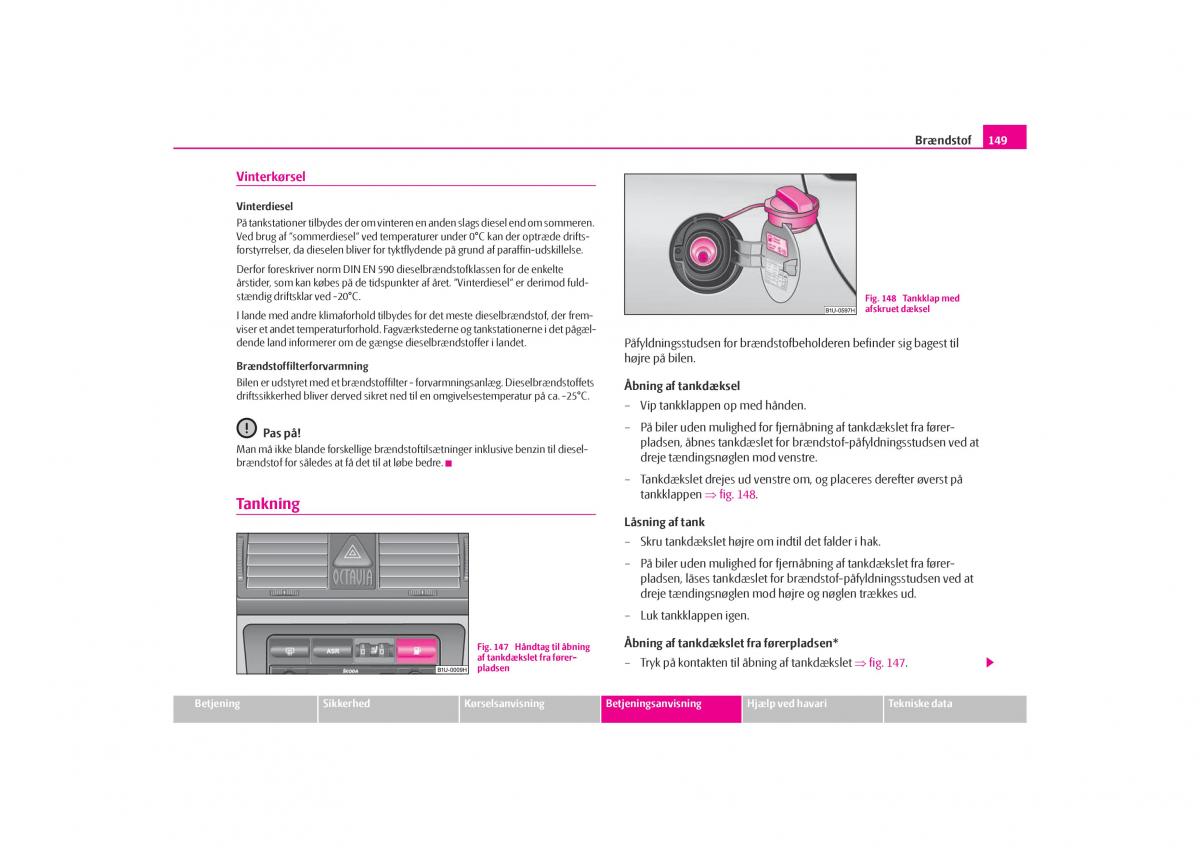 Skoda Octavia I 1 Bilens instruktionsbog / page 150