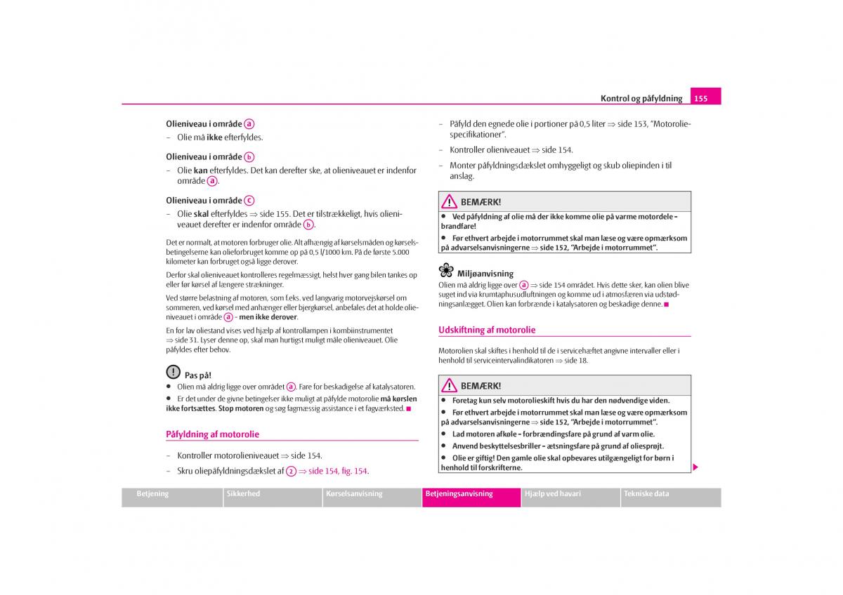 Skoda Octavia I 1 Bilens instruktionsbog / page 156