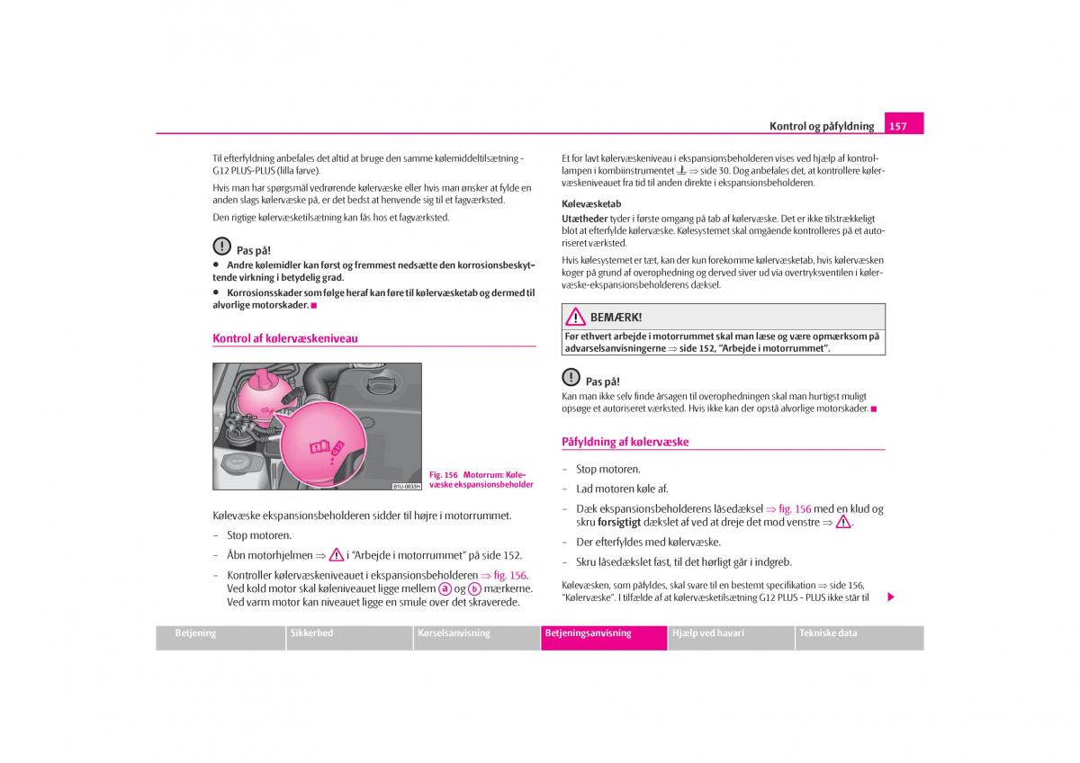 Skoda Octavia I 1 Bilens instruktionsbog / page 158