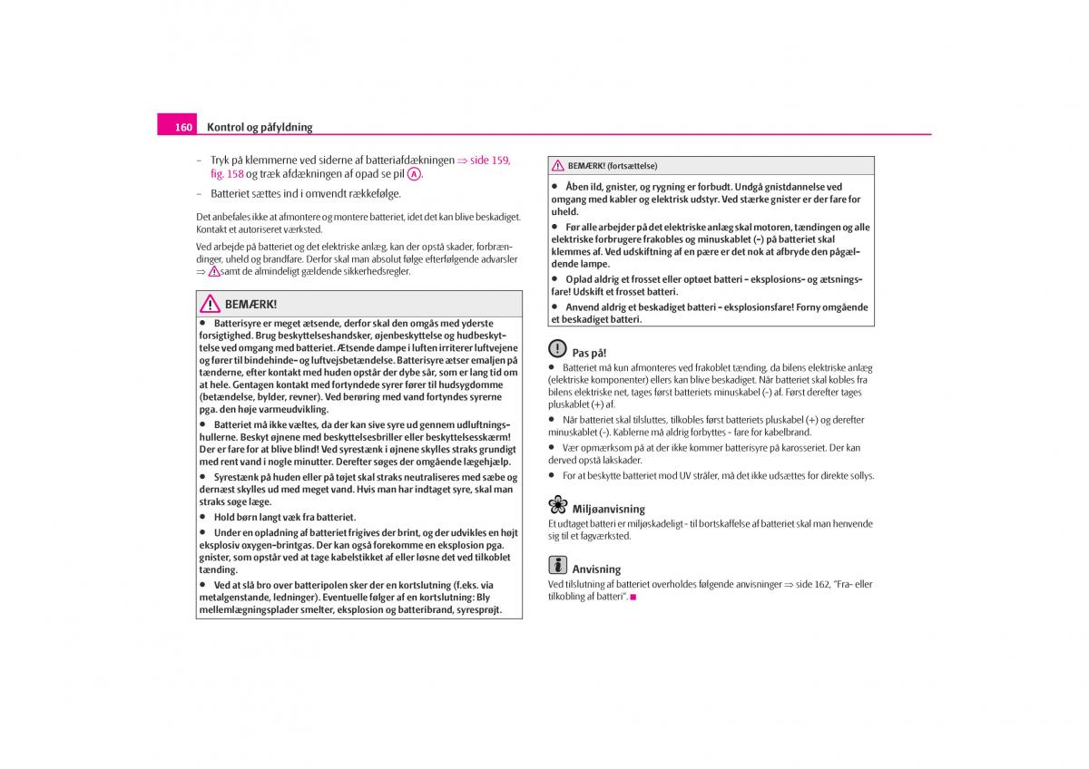 Skoda Octavia I 1 Bilens instruktionsbog / page 161