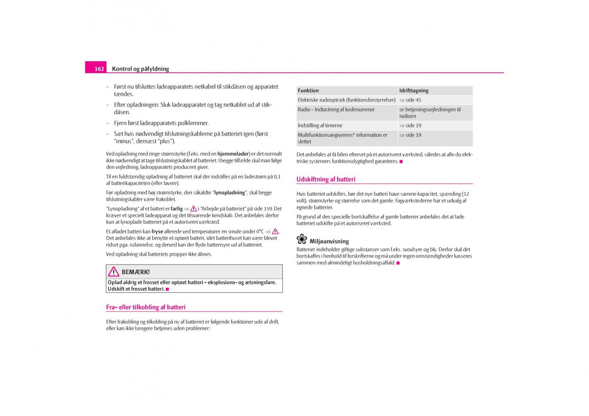 Skoda Octavia I 1 Bilens instruktionsbog / page 163