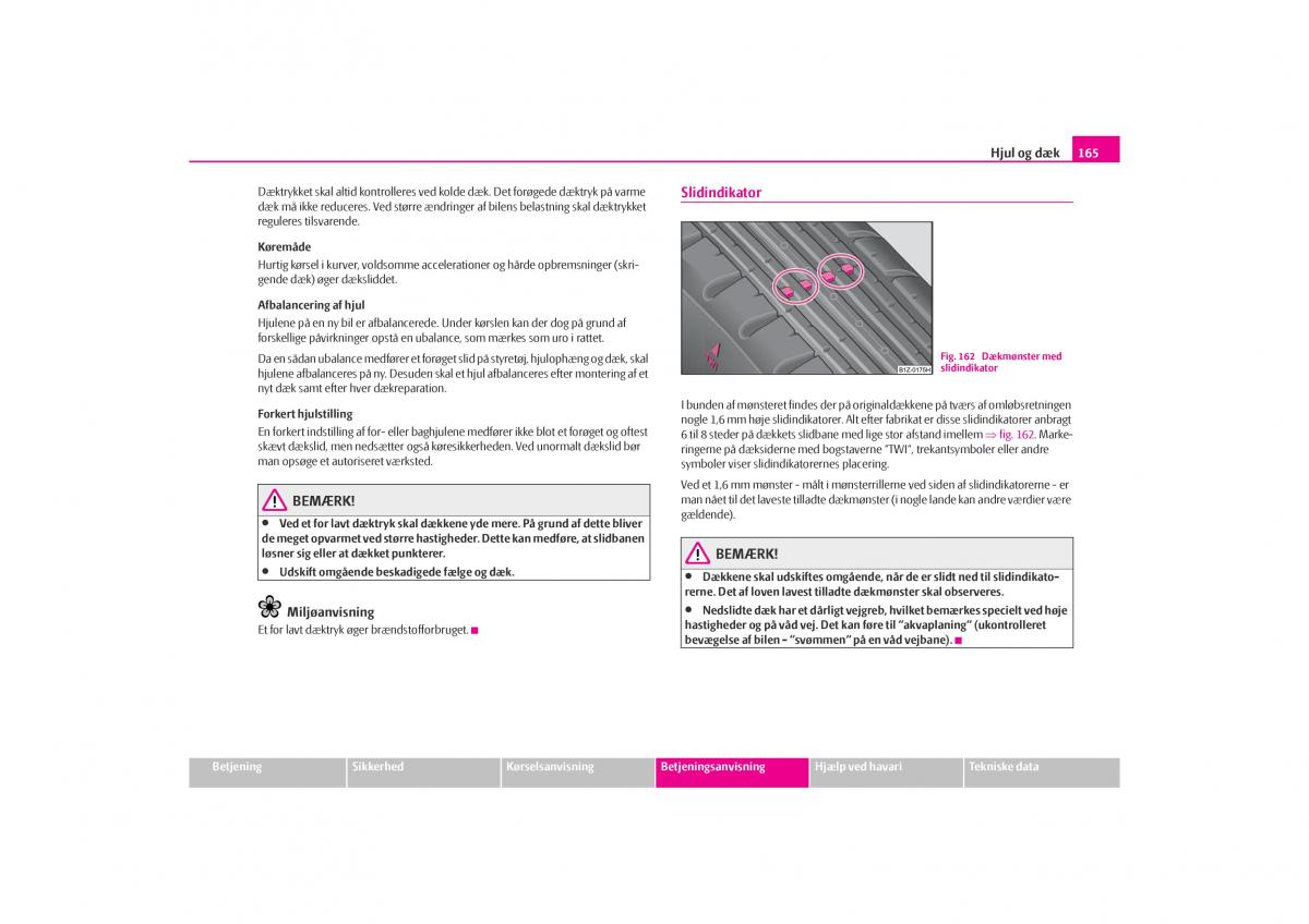 Skoda Octavia I 1 Bilens instruktionsbog / page 166