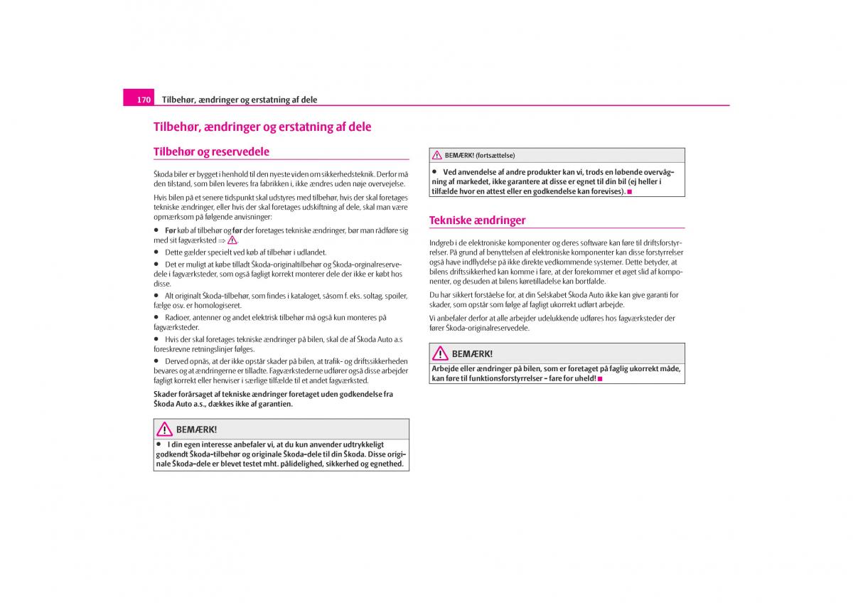 Skoda Octavia I 1 Bilens instruktionsbog / page 171