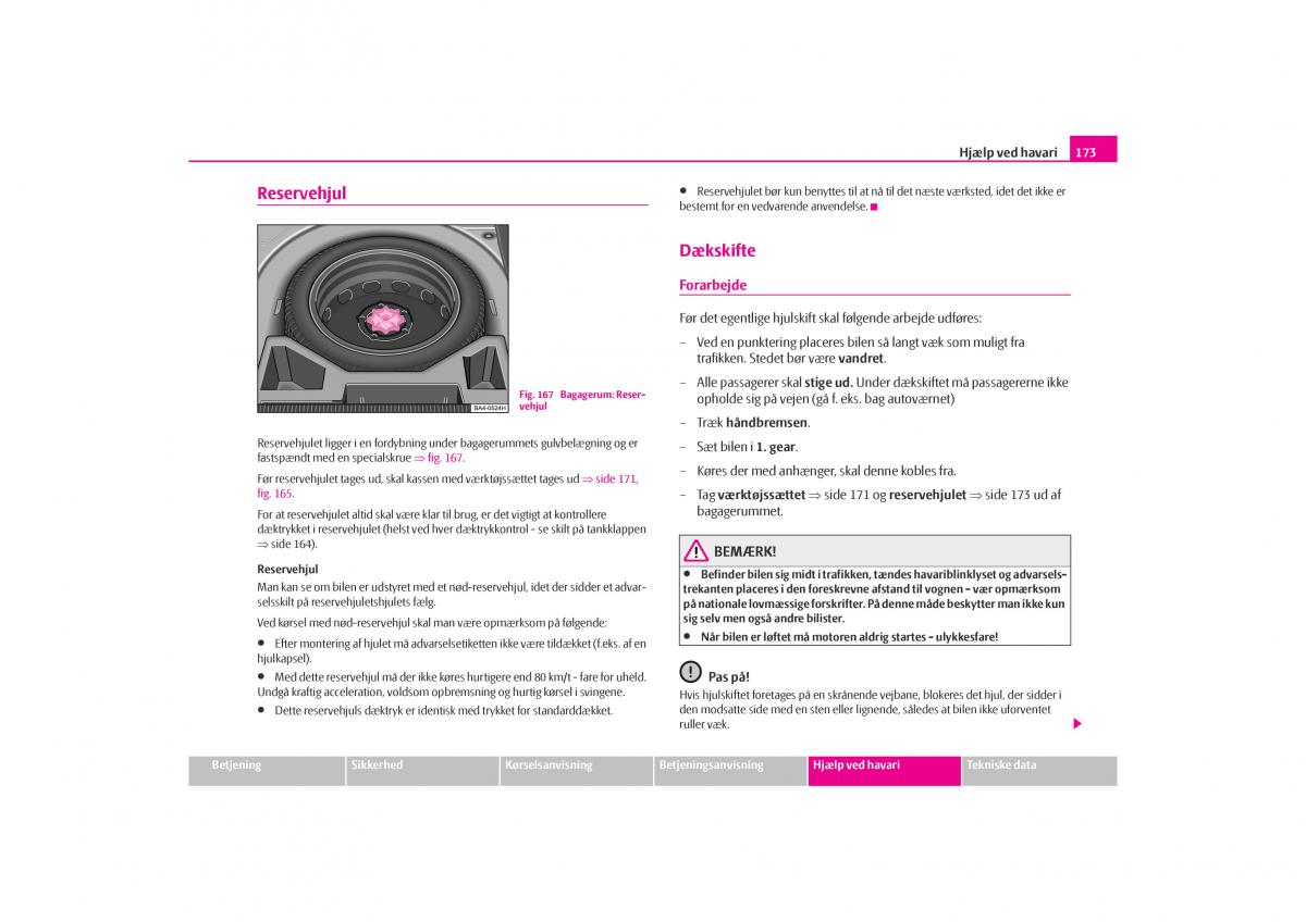 Skoda Octavia I 1 Bilens instruktionsbog / page 174