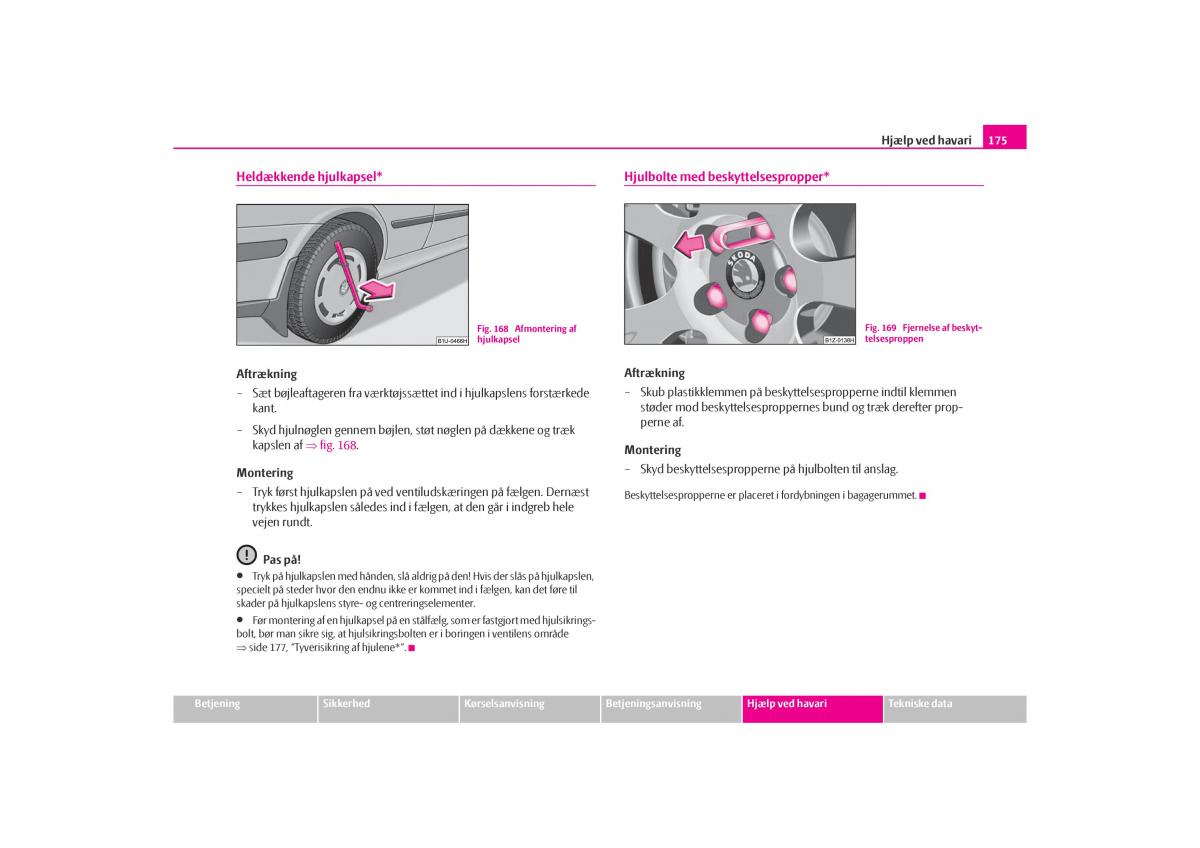 Skoda Octavia I 1 Bilens instruktionsbog / page 176