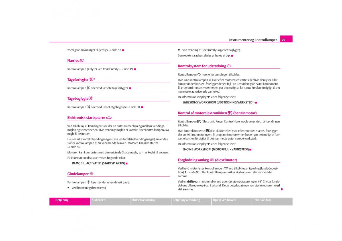 Skoda Octavia I 1 Bilens instruktionsbog / page 30