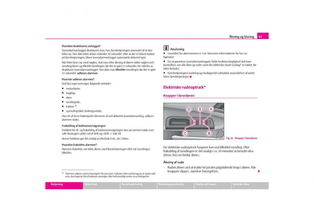 Skoda Octavia I 1 Bilens instruktionsbog / page 44