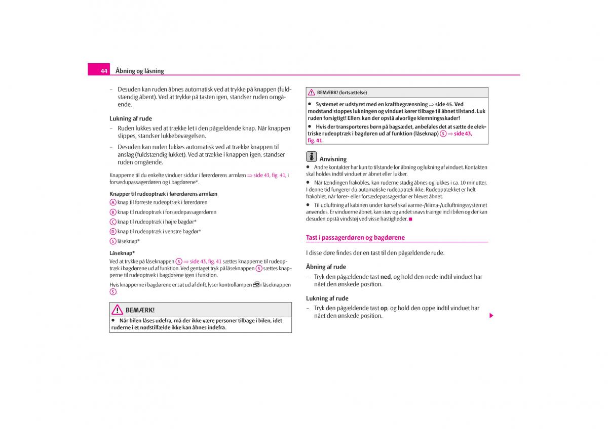 Skoda Octavia I 1 Bilens instruktionsbog / page 45