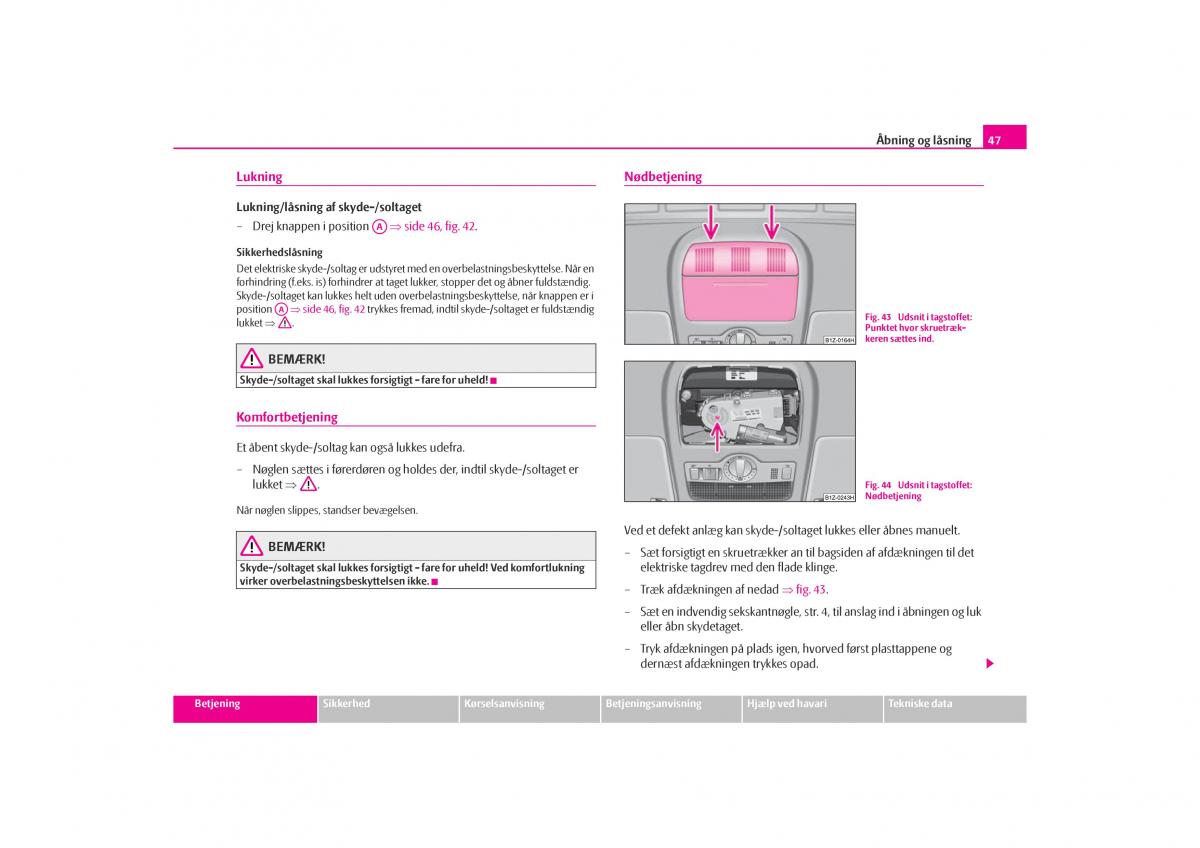 Skoda Octavia I 1 Bilens instruktionsbog / page 48