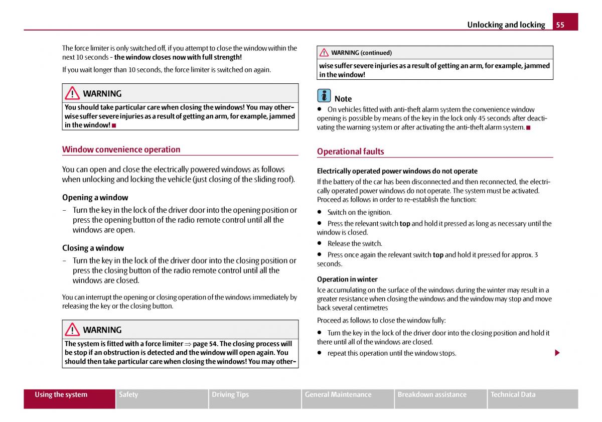 Skoda Octavia I 1 owners manual / page 56