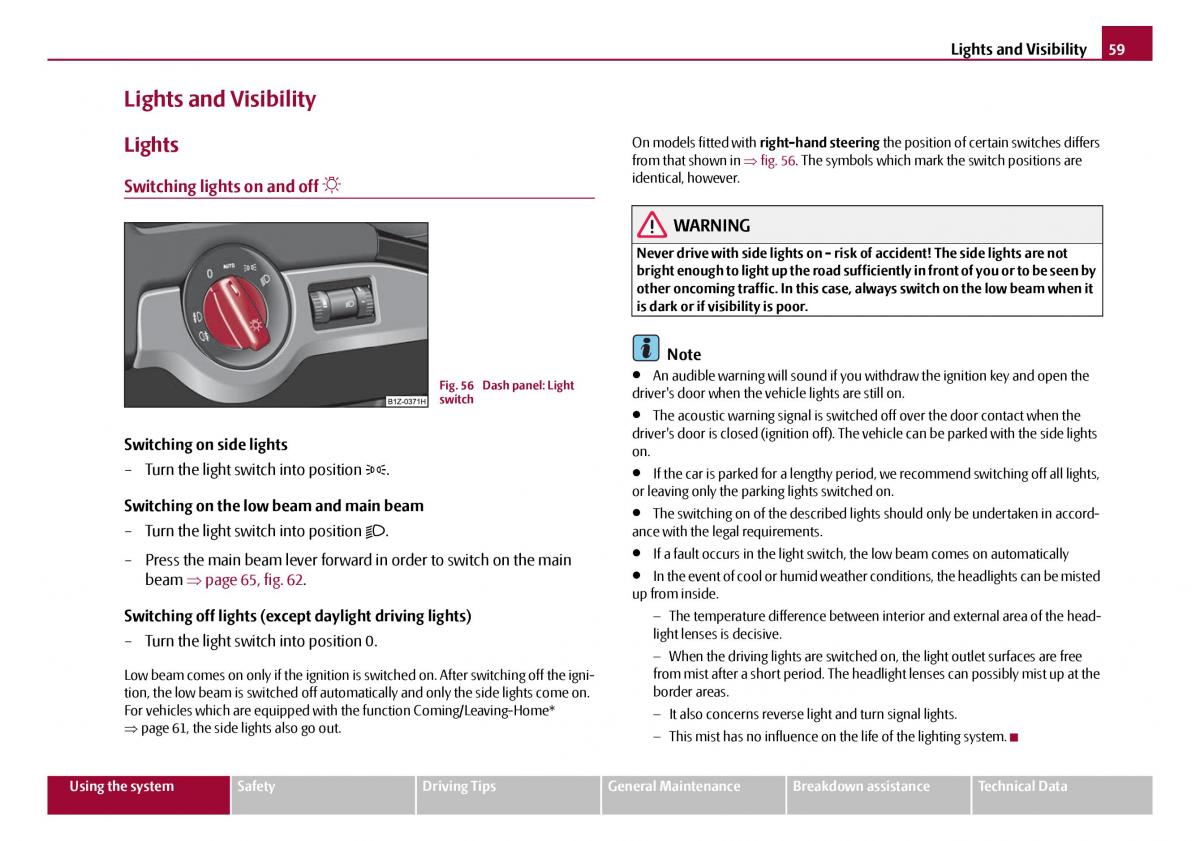 Skoda Octavia I 1 owners manual / page 60