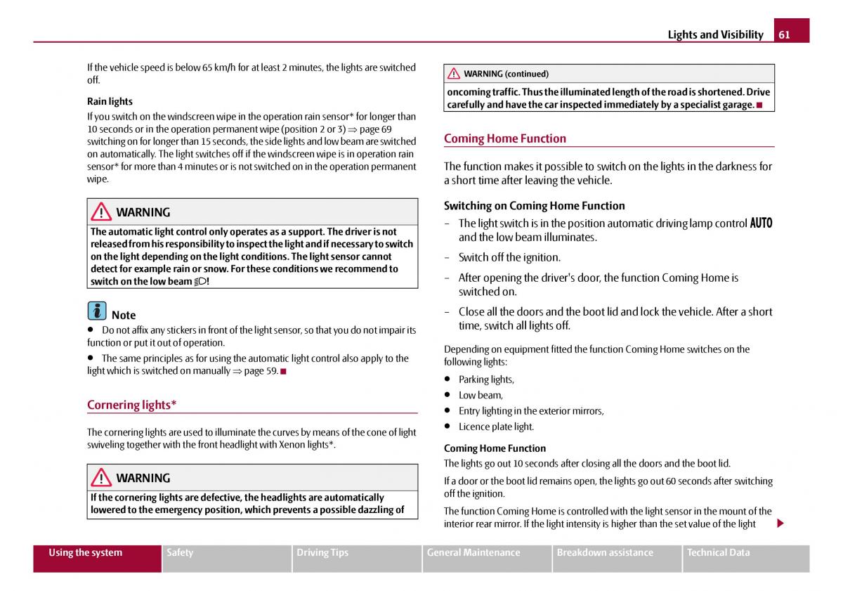 Skoda Octavia I 1 owners manual / page 62