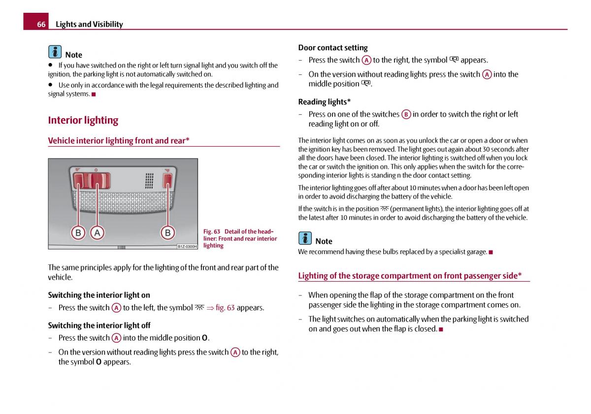 Skoda Octavia I 1 owners manual / page 67