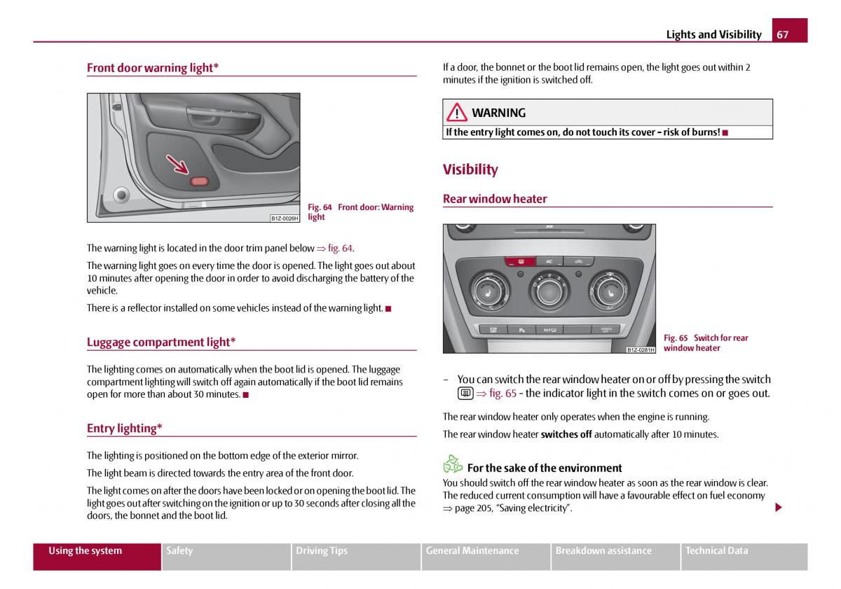 Skoda Octavia I 1 owners manual / page 68