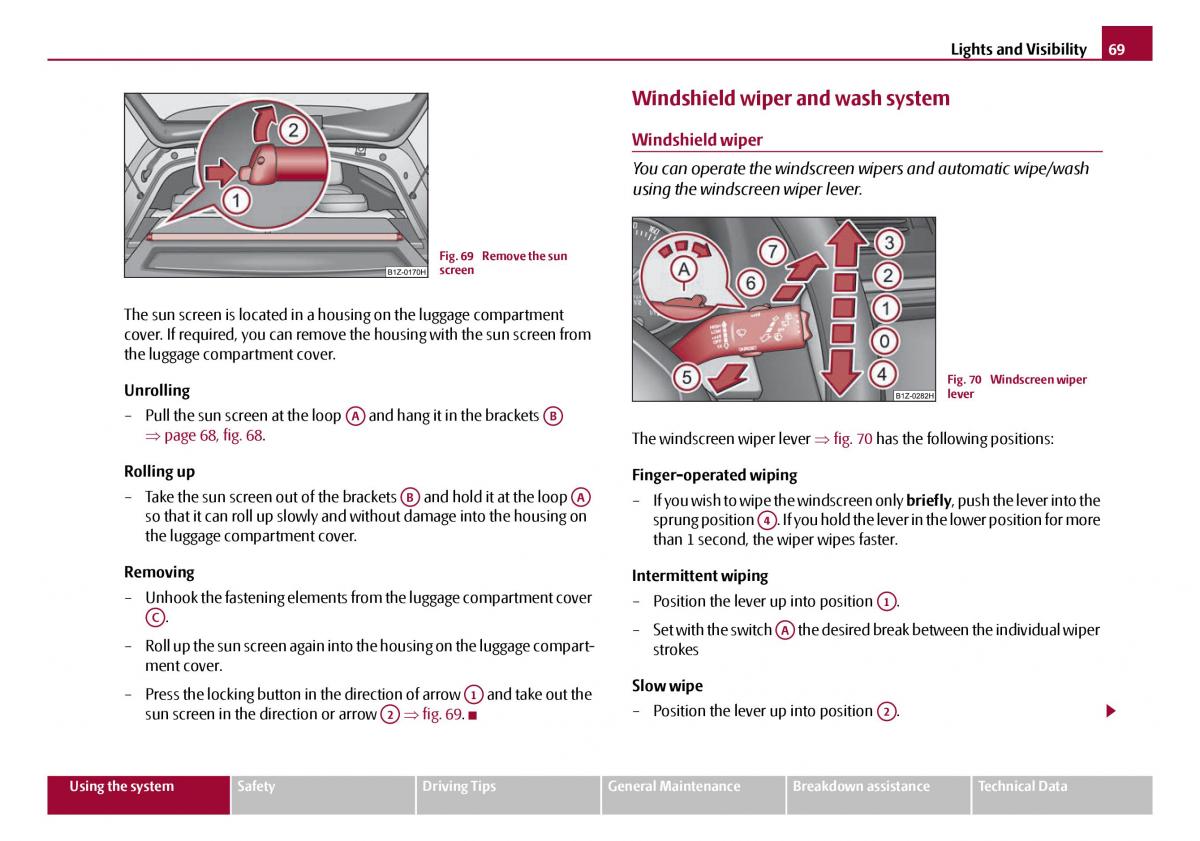 Skoda Octavia I 1 owners manual / page 70