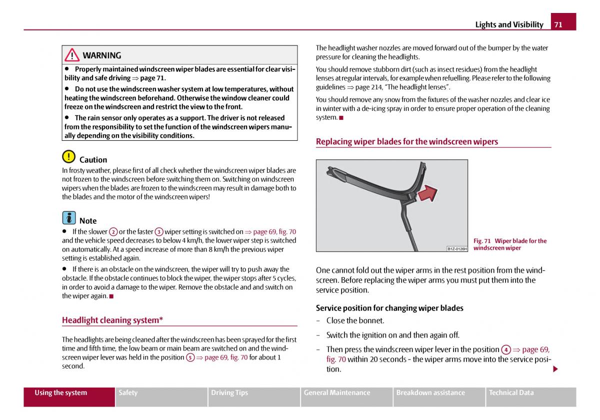 Skoda Octavia I 1 owners manual / page 72