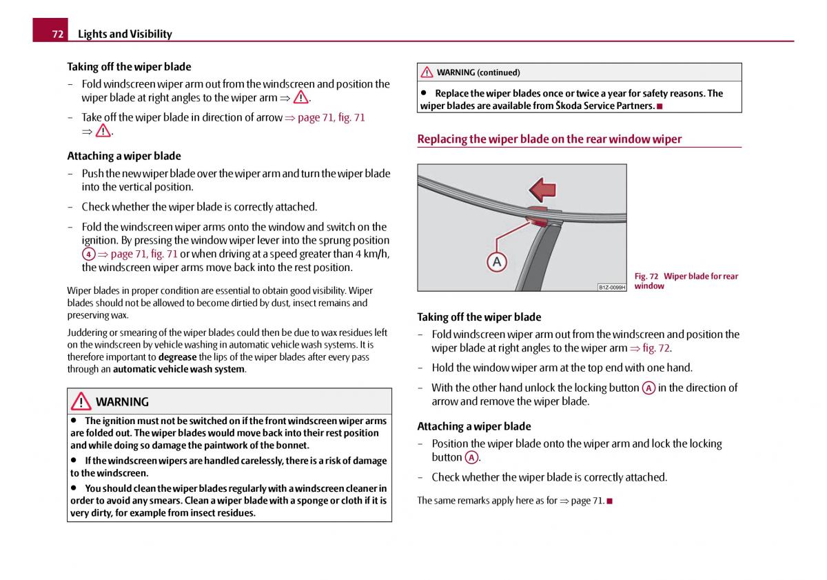 Skoda Octavia I 1 owners manual / page 73