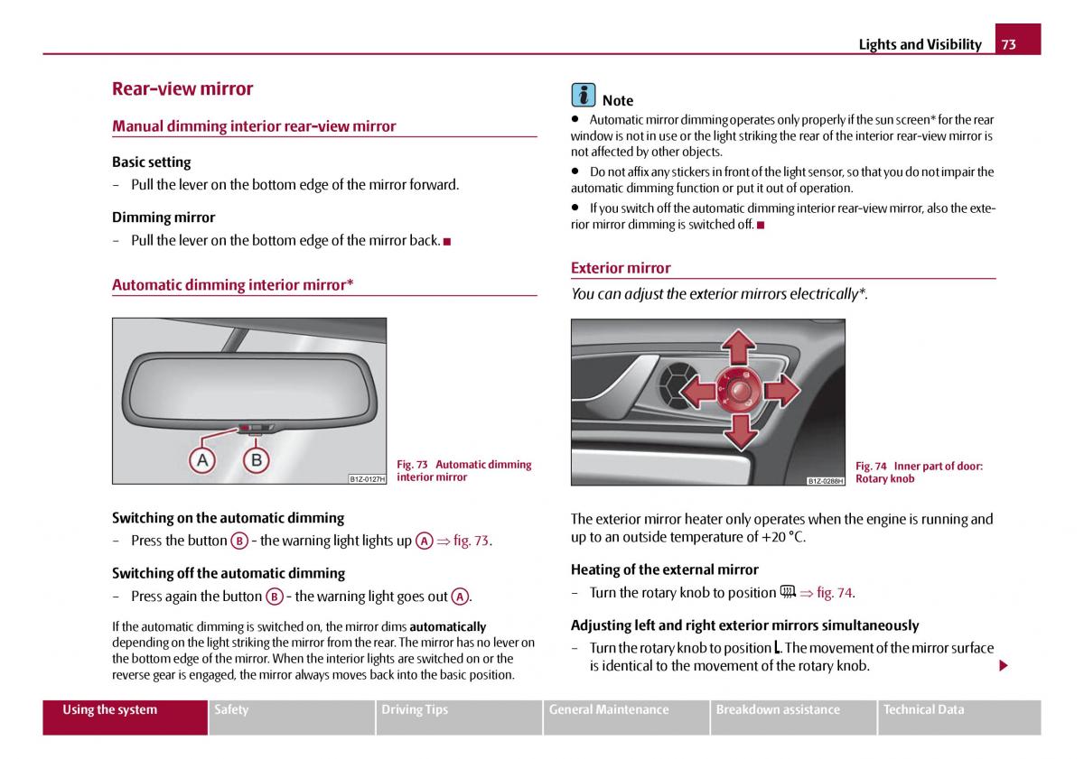 Skoda Octavia I 1 owners manual / page 74