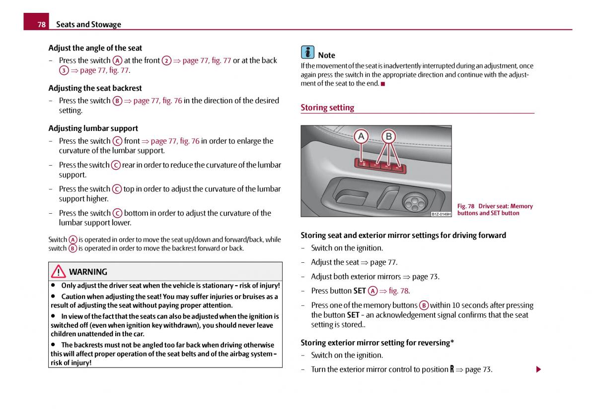 Skoda Octavia I 1 owners manual / page 79