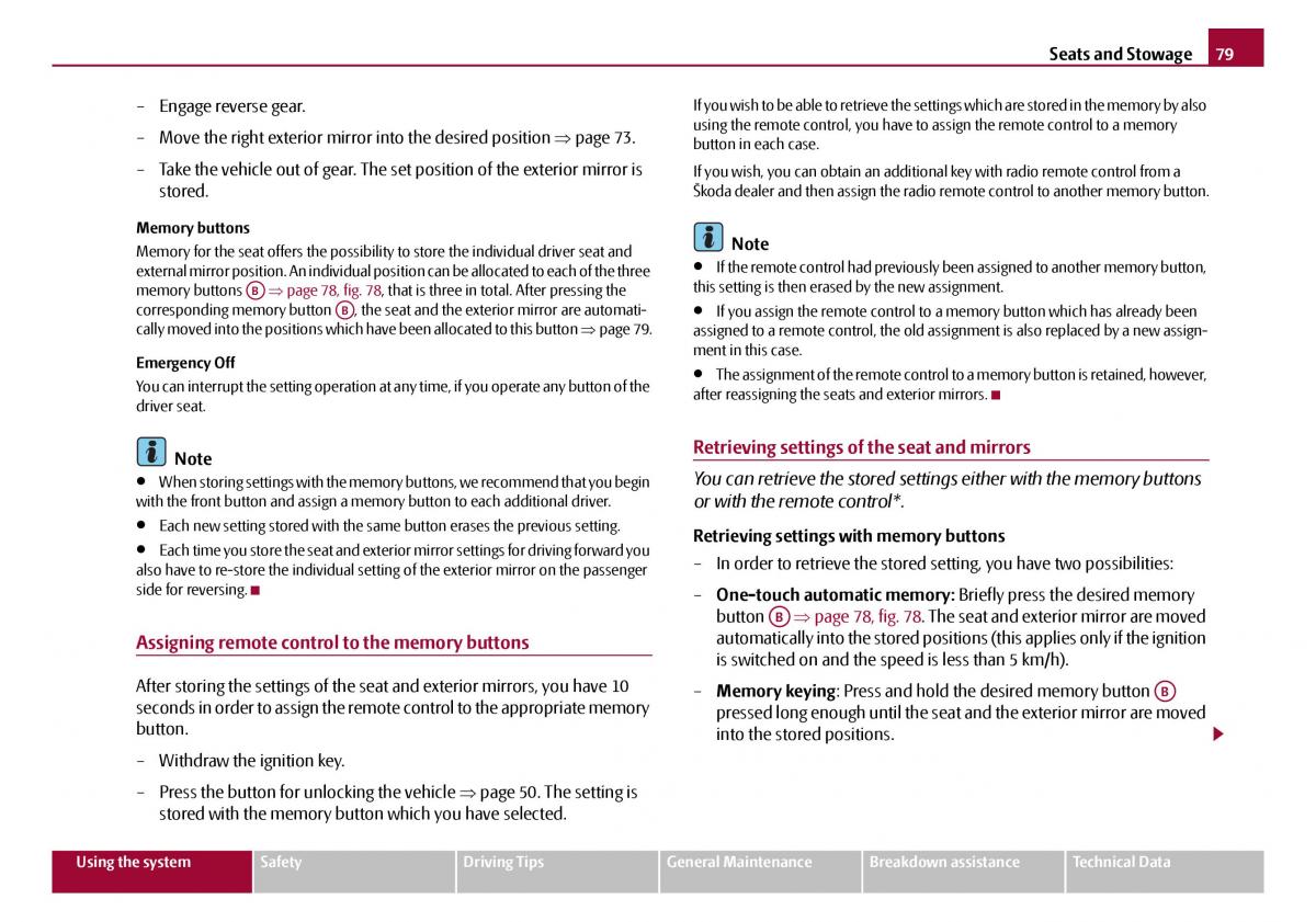 Skoda Octavia I 1 owners manual / page 80