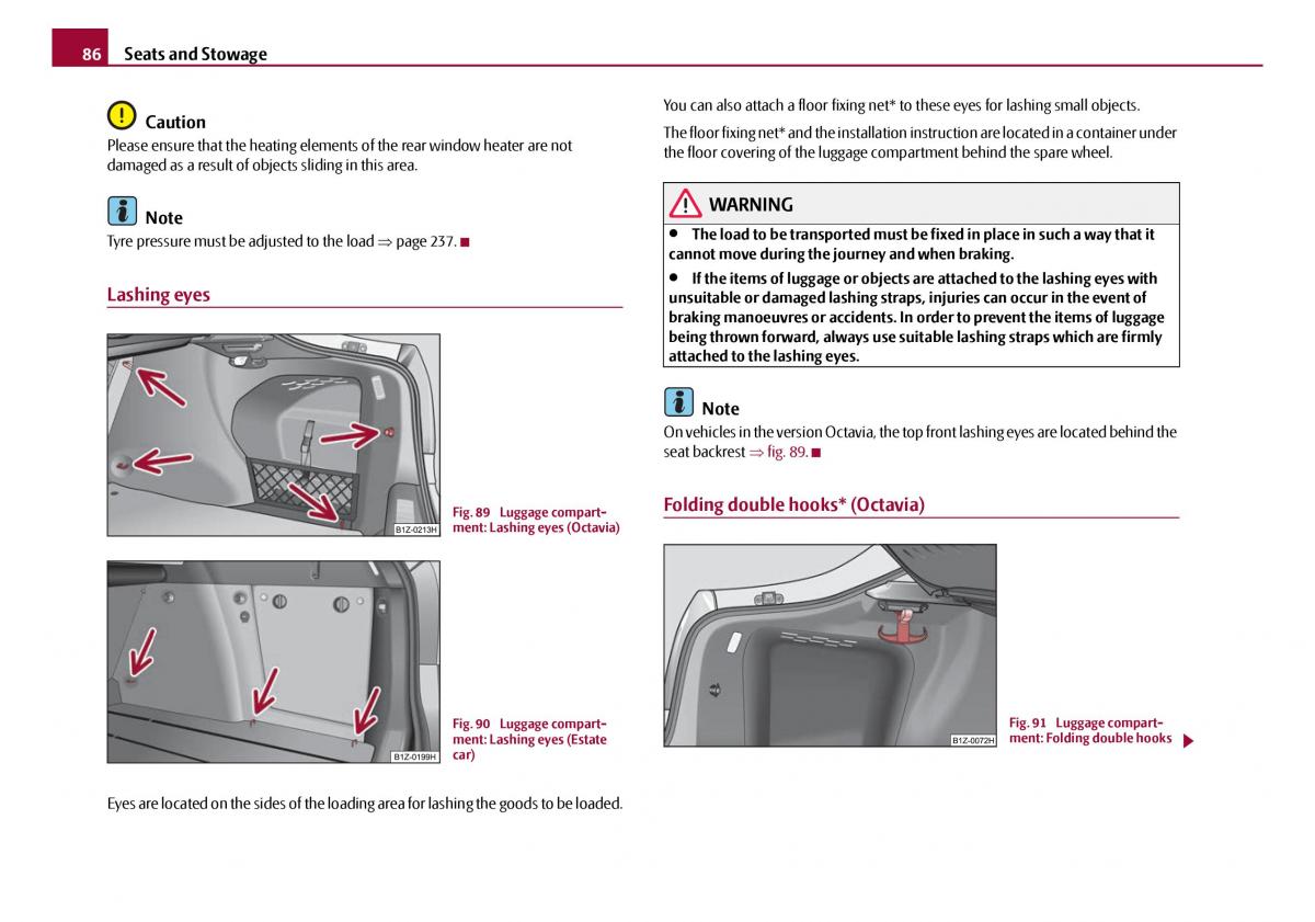 Skoda Octavia I 1 owners manual / page 87