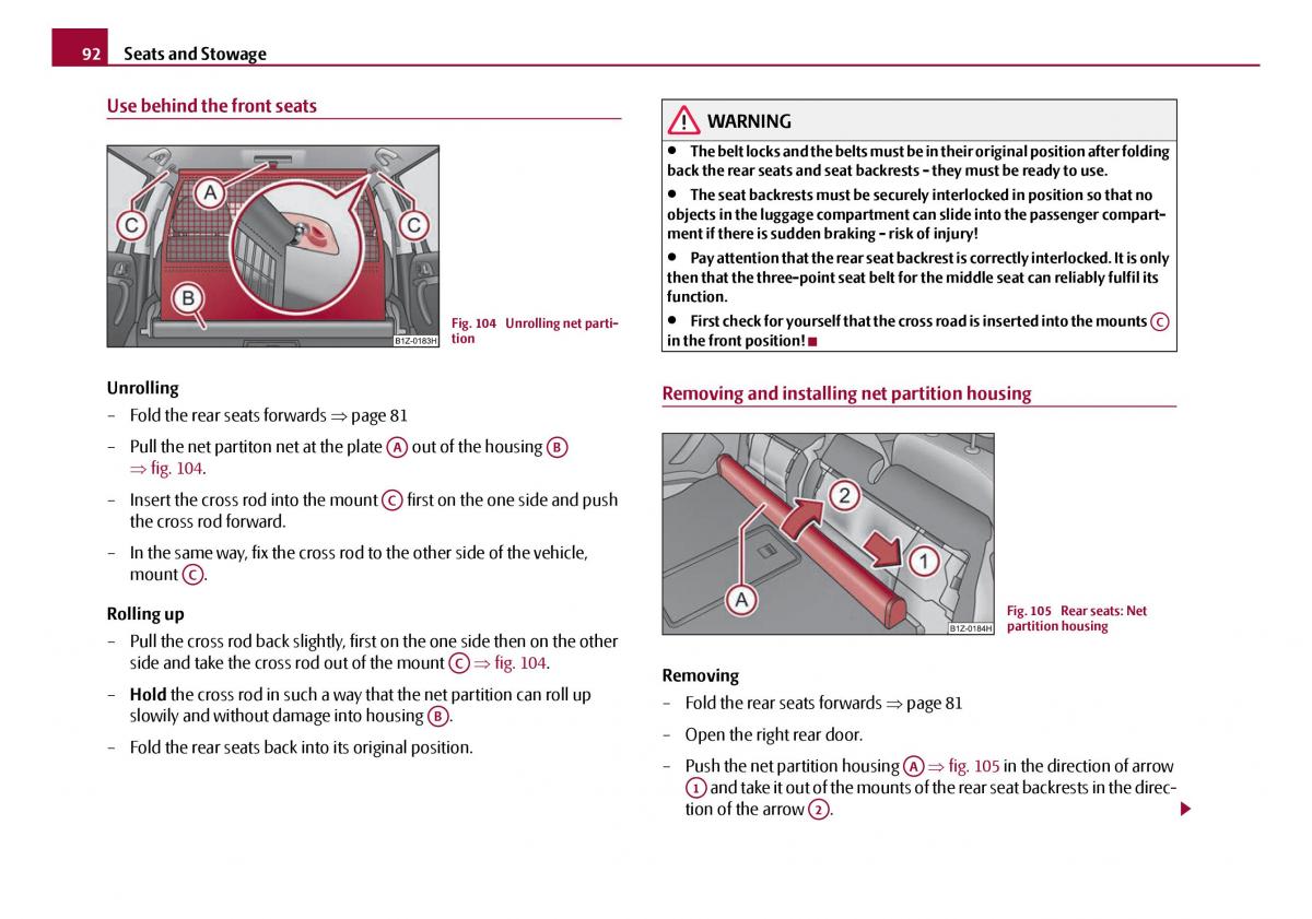 Skoda Octavia I 1 owners manual / page 93