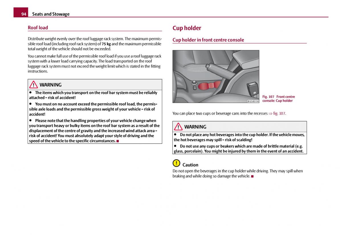 Skoda Octavia I 1 owners manual / page 95