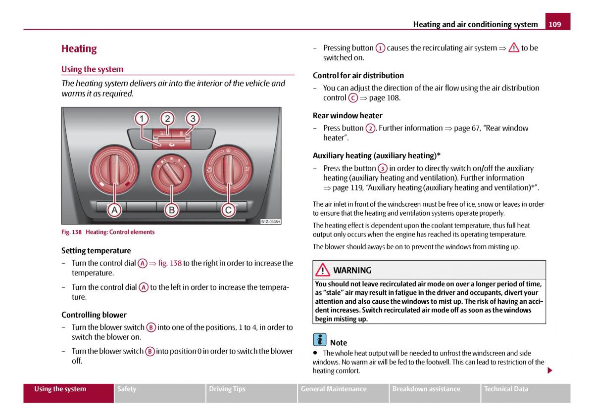 Skoda Octavia I 1 owners manual / page 110