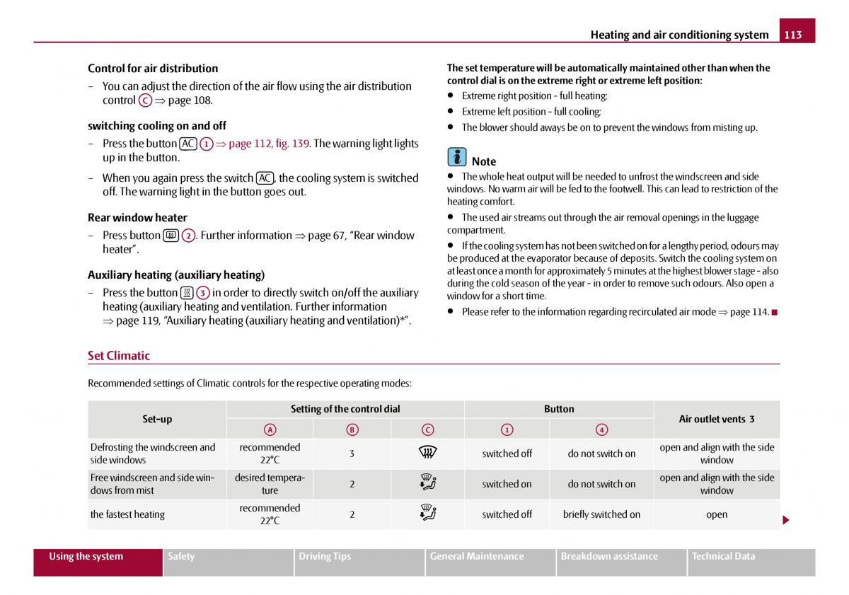 Skoda Octavia I 1 owners manual / page 114