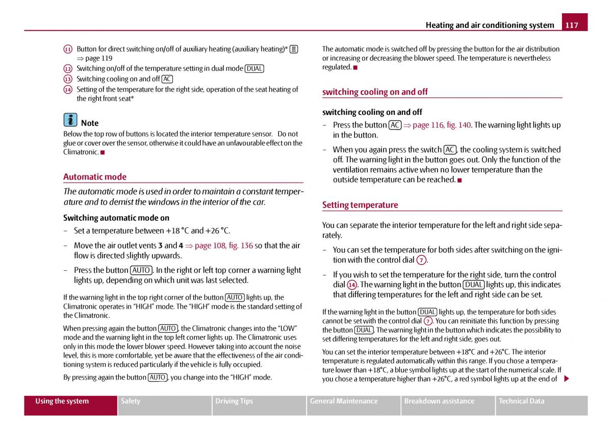 Skoda Octavia I 1 owners manual / page 118