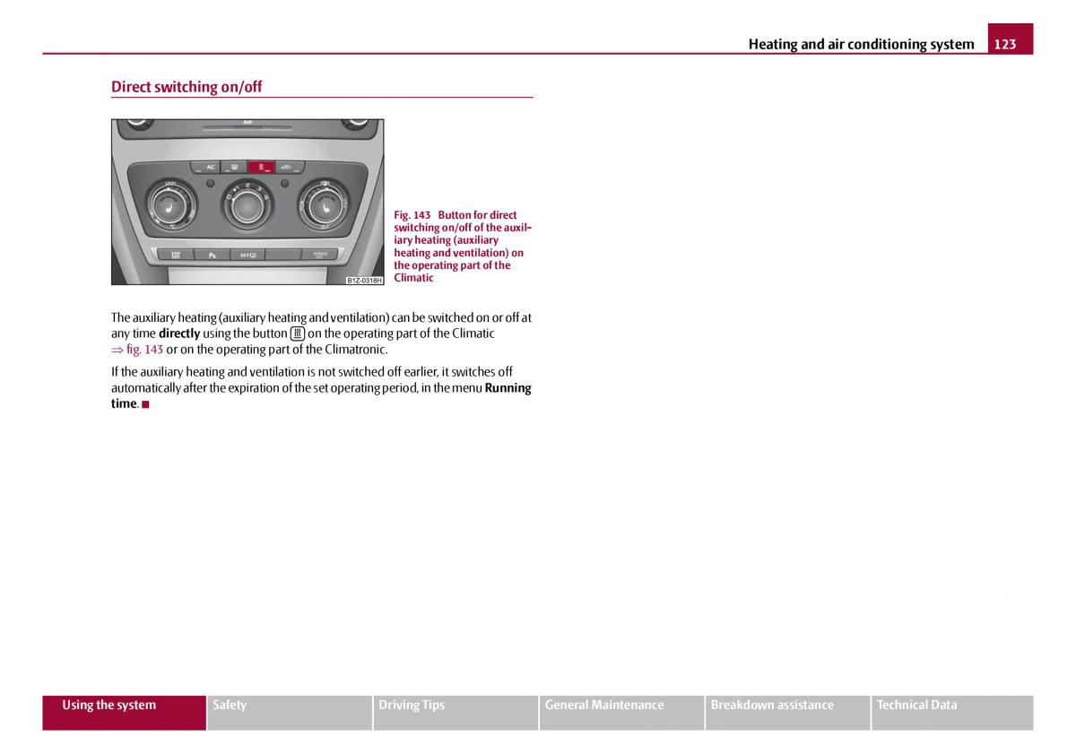 Skoda Octavia I 1 owners manual / page 124