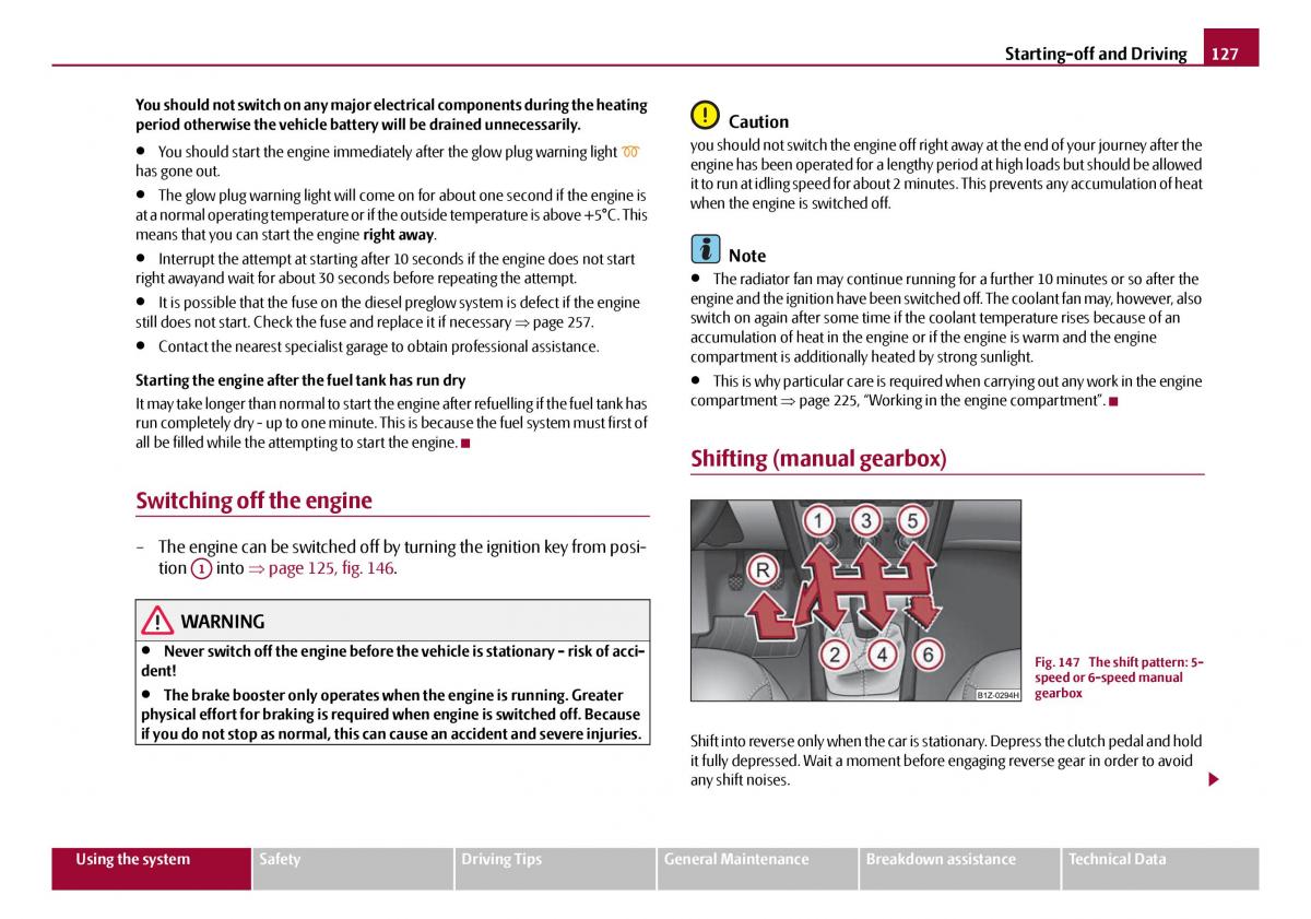 Skoda Octavia I 1 owners manual / page 128