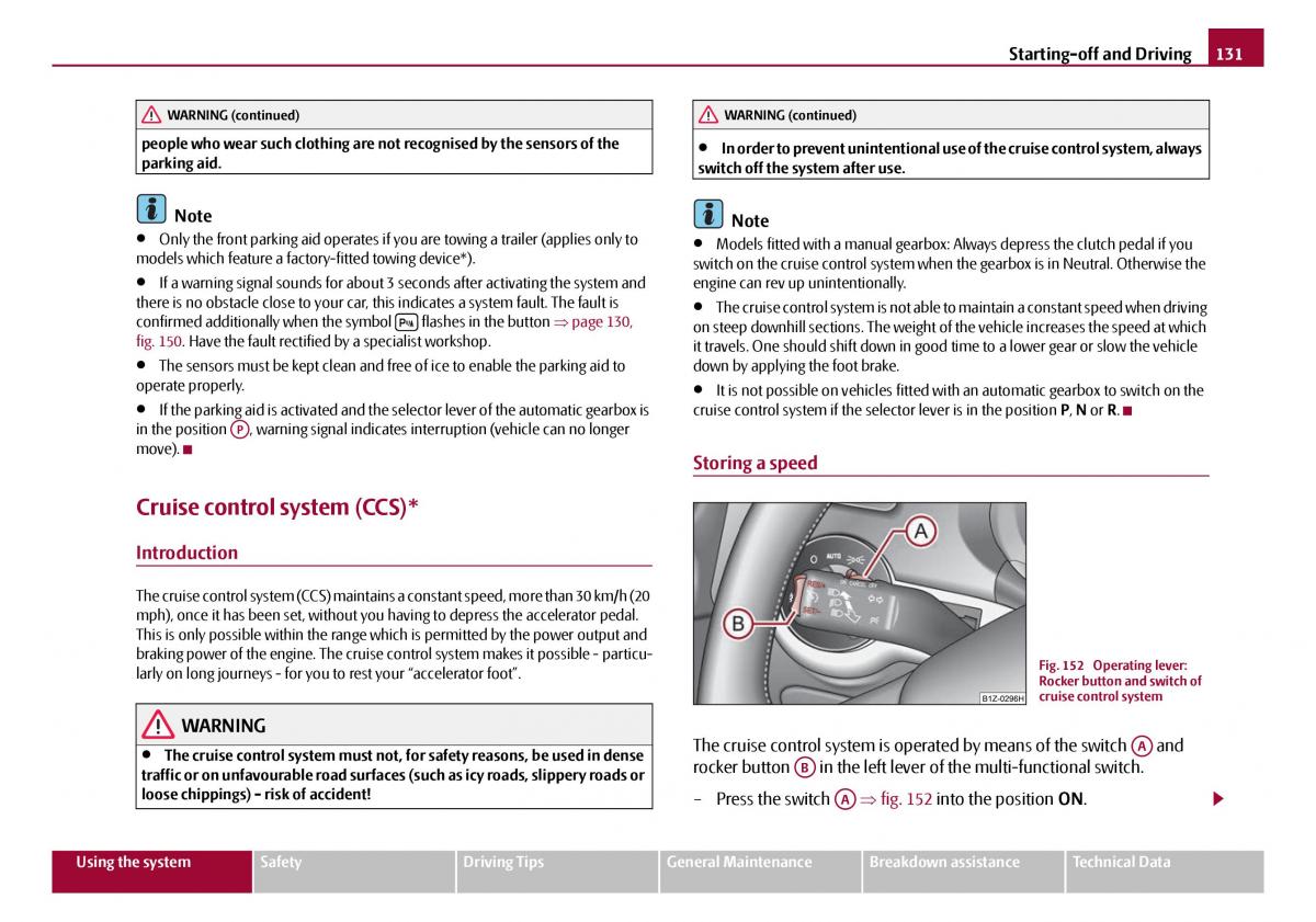 Skoda Octavia I 1 owners manual / page 132