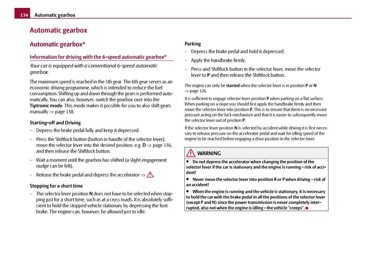 Skoda Octavia I 1 owners manual / page 135