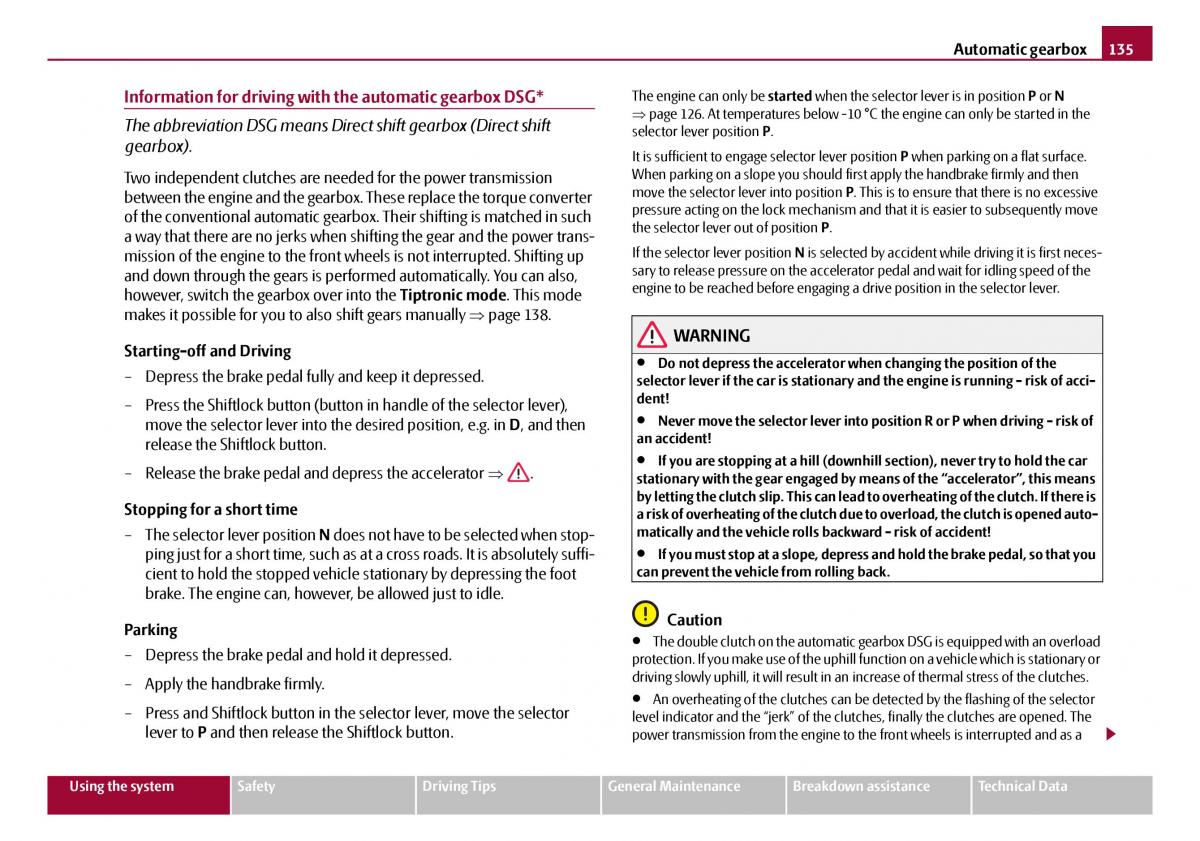 Skoda Octavia I 1 owners manual / page 136