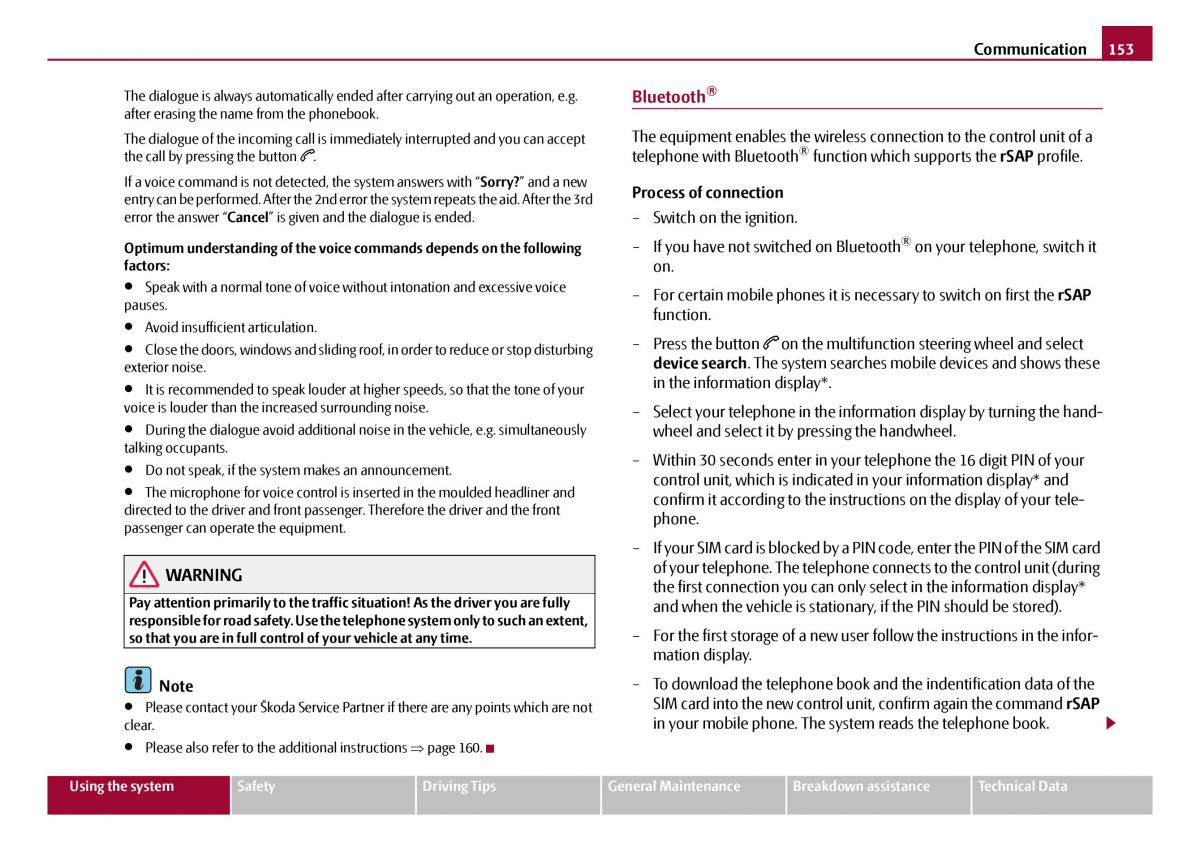 Skoda Octavia I 1 owners manual / page 154