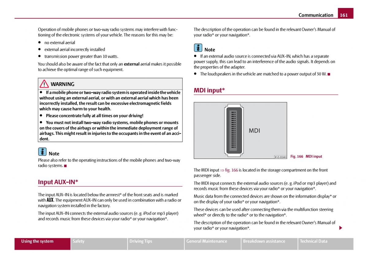 Skoda Octavia I 1 owners manual / page 162