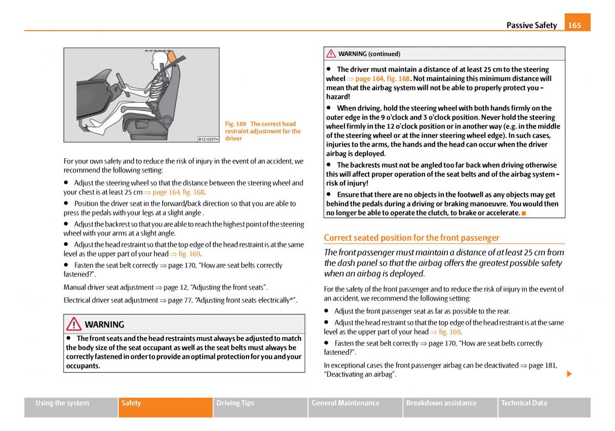 Skoda Octavia I 1 owners manual / page 166