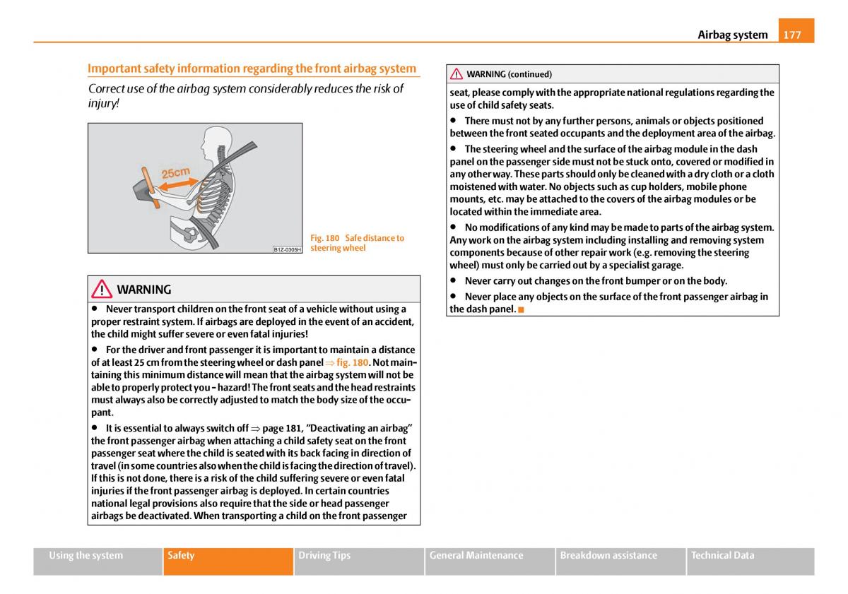 Skoda Octavia I 1 owners manual / page 178