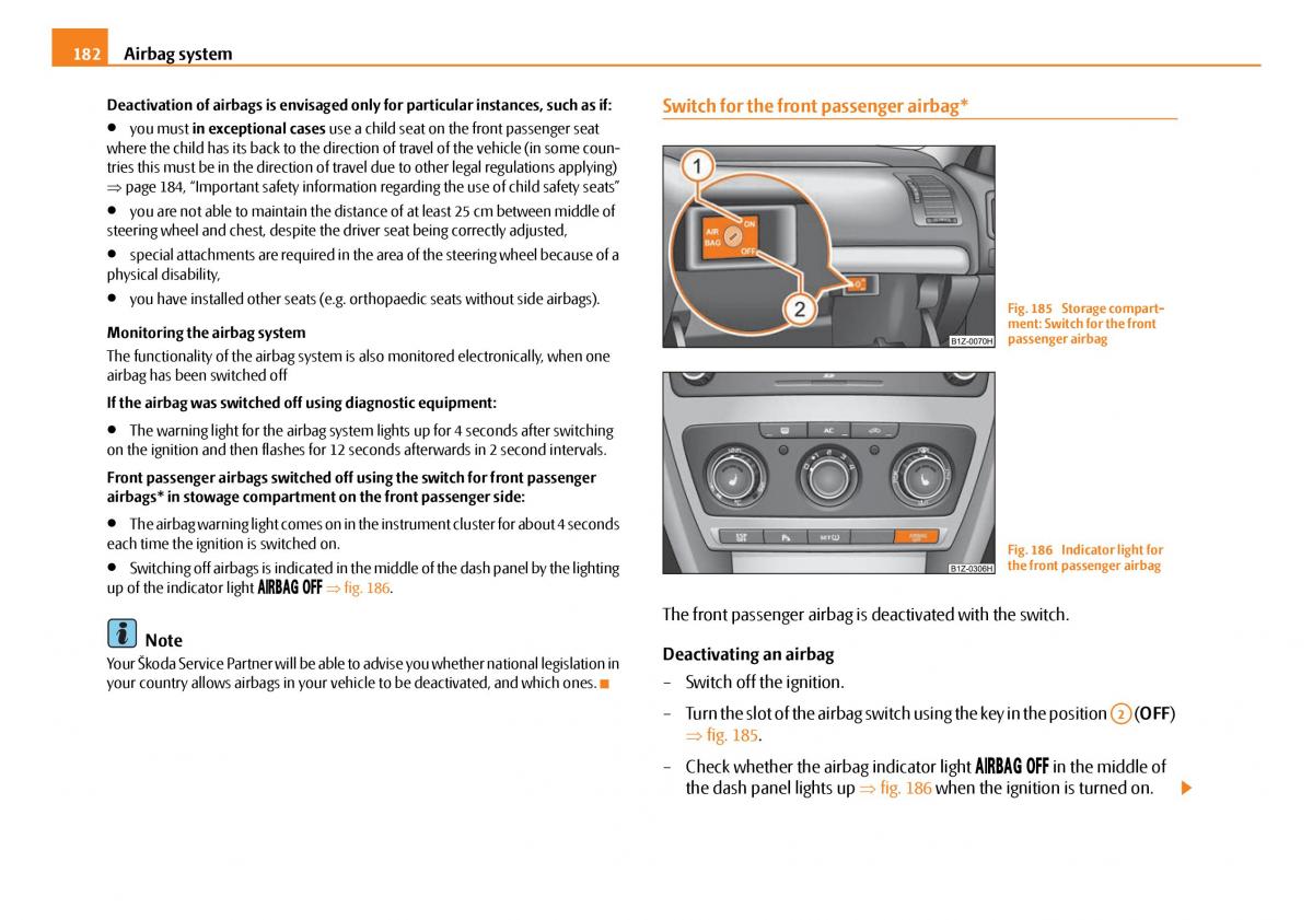 Skoda Octavia I 1 owners manual / page 183