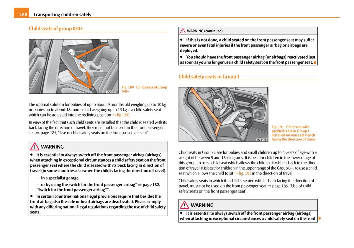 Skoda Octavia I 1 owners manual / page 189