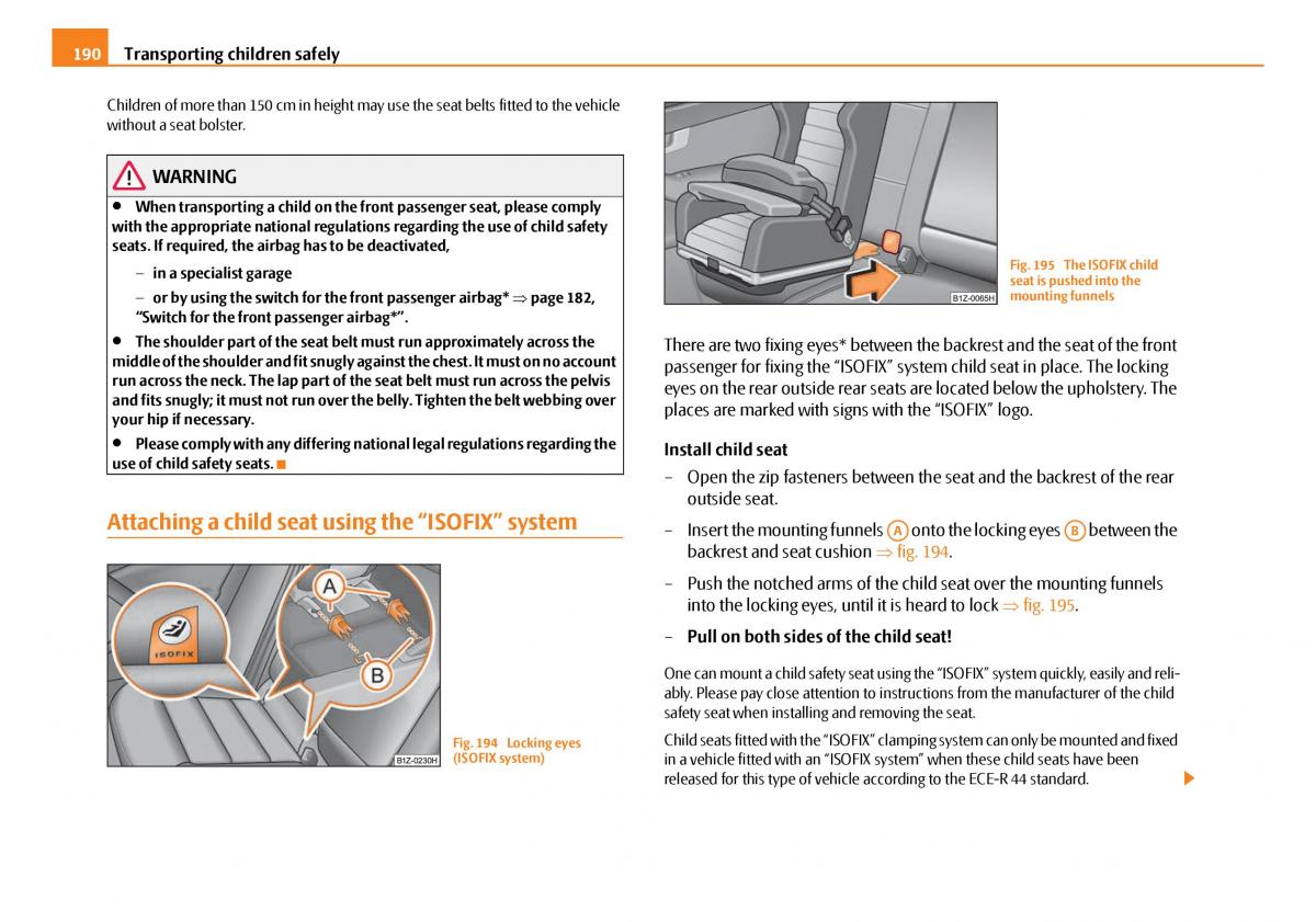 Skoda Octavia I 1 owners manual / page 191