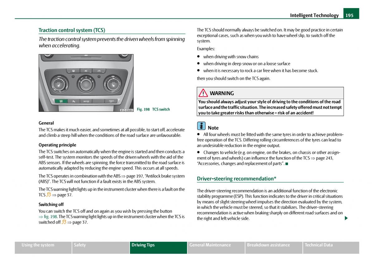 Skoda Octavia I 1 owners manual / page 196